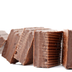 chocolate cake on white background 