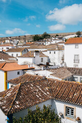 A picturesque view of the medieval town of Óbidos in Portugal