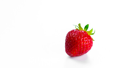Red strawberries on a white background. Isolated. Summer fruits.