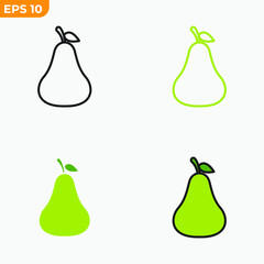 pear fruits icon symbol template for graphic and web design collection logo vector illustration