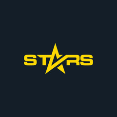 logotype stars typography logo flat