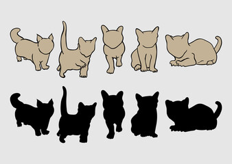 some very cute cat silhouettes