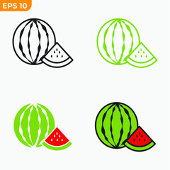 watermelon fruits icon symbol template for graphic and web design collection logo vector illustration