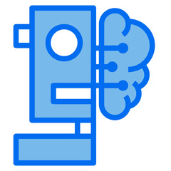 brain blue line icon