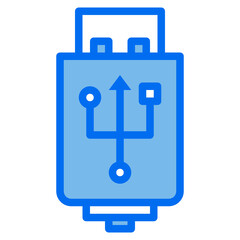 usb blue line icon