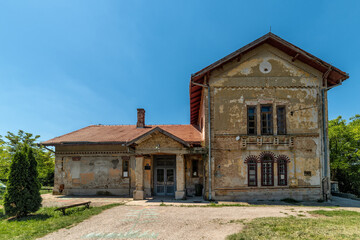 Jarkovci, Serbia - June 05, 2021: The summer house Pejacevic was built at the end of the 19th century. Today it is a village primary school