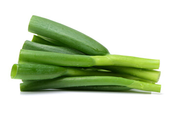Green Onions on White Background