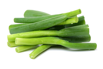 Green Onions on White Background