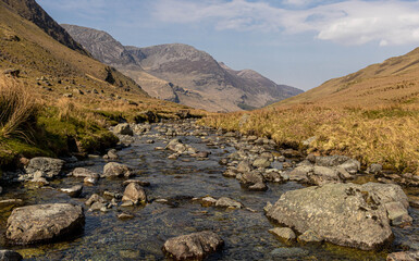 landscape with lake and mountains