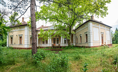 Fototapeta na wymiar Krivaja, Serbia - June 06, 2021: The Krivaja summer house was built at the end of the 19th century on the Krivaja farm for the landowner Balint Fernbach.