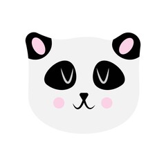 Vector illustration of panda face in flat style