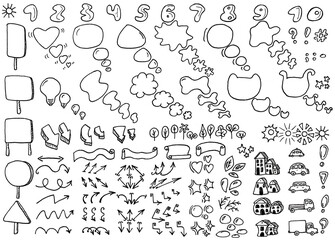 Drawing A set of small drawings made in black liner