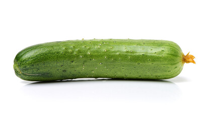 Green cucumber on the white background