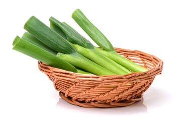 Green Onion on white background 