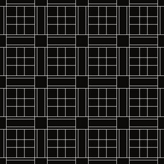 Simple blocks pattern. Vector white border and black tile.
