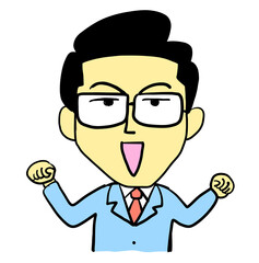 ガッツポーズするビジネスマン