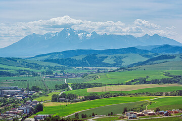 Fototapeta na wymiar High Tatras from Stara Lubovna, Slovakia