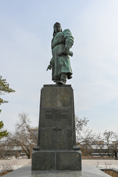 Monument To The Hero Of The Soviet Union Viktor Stepanovich Kholzunov In Volgograd.