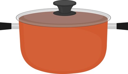 Vector emoticon illustration of a cooking pot