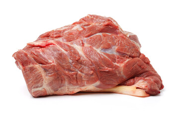 raw lamb meat on white background