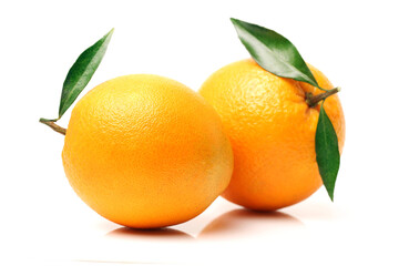 Orange fruit on the white background 