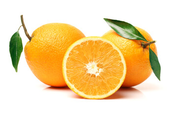 Orange fruit on the white background 