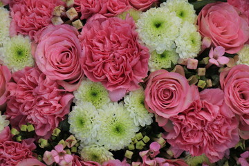 Pink wedding flowers