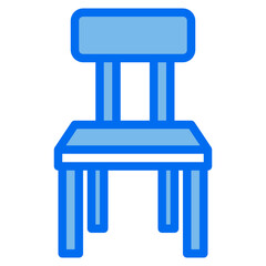 chair blue line icon