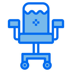chair blue line icon