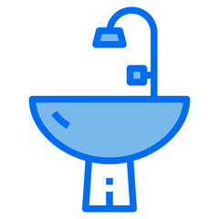 sink blue line icon