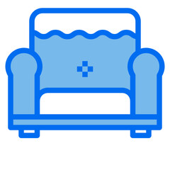 sofa blue line icon