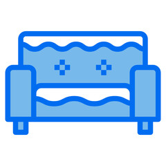 sofa blue line icon