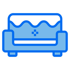 sofa blue line icon