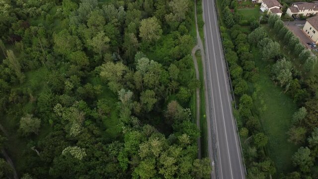 strada e parco dall'alto