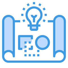 Idea blue outline icon
