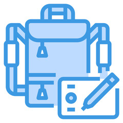 Portfolio blue outline icon