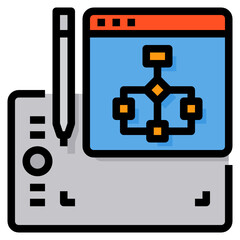 Graphic Tablet filled outline icon