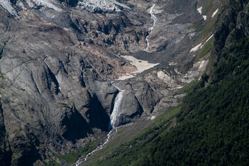 Mountain river top view in Dombai