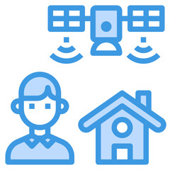Online Education blue outline icon