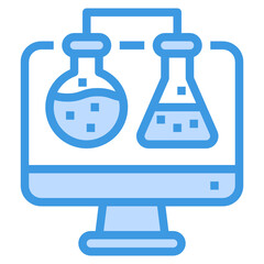 Science blue outline icon