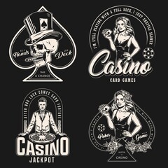 Gambling vintage monochrome designs