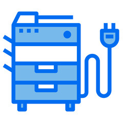 copy machine blue line icon