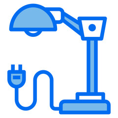 desk lamp blue line icon