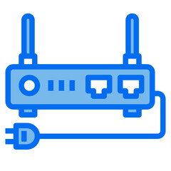 wifi routers blue line icon