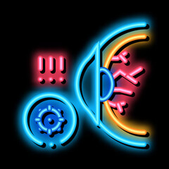 visual impairment neon light sign vector. Glowing bright icon visual impairment sign. transparent symbol illustration