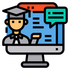 Graduate filled outline icon