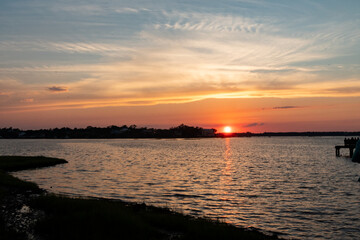 Fototapeta na wymiar Summer Sunset in Emerald Isle