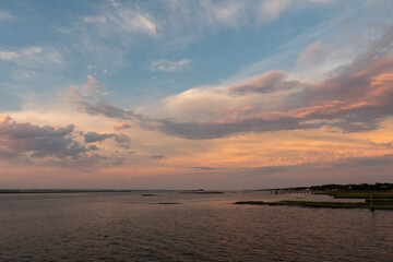 Obraz na płótnie Canvas Summer Sunset in Emerald Isle