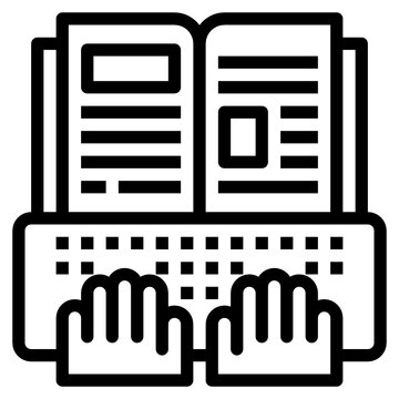 typing on laptop with open book clip art preview