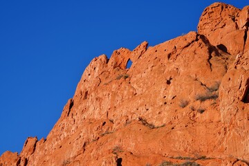 Red rock formations in the Garden of the Gods park in Colorado Springs, Colorado, United States